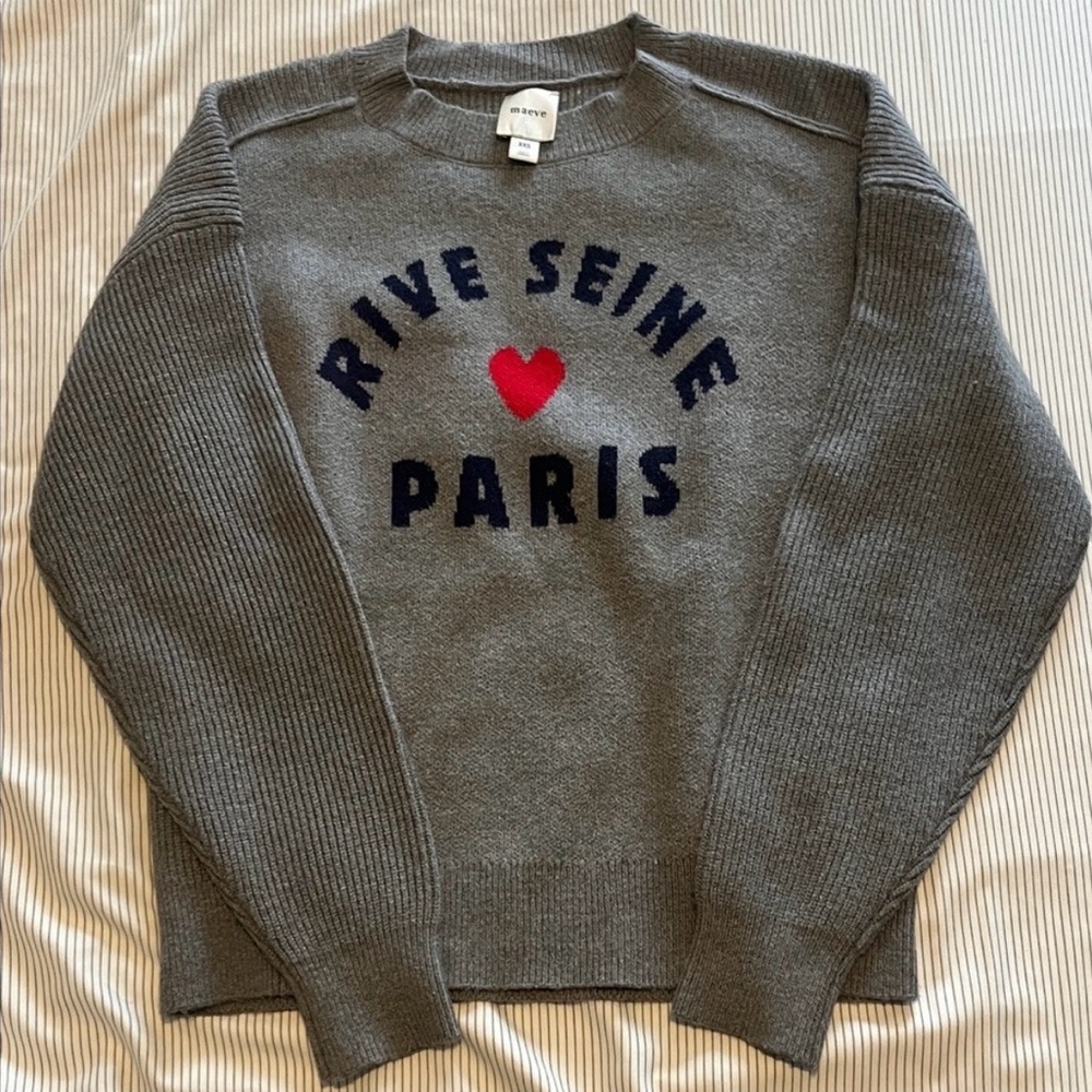 Anthropologie - Maeve Graphic Ribbed-Hem Sweater - NWT - Large